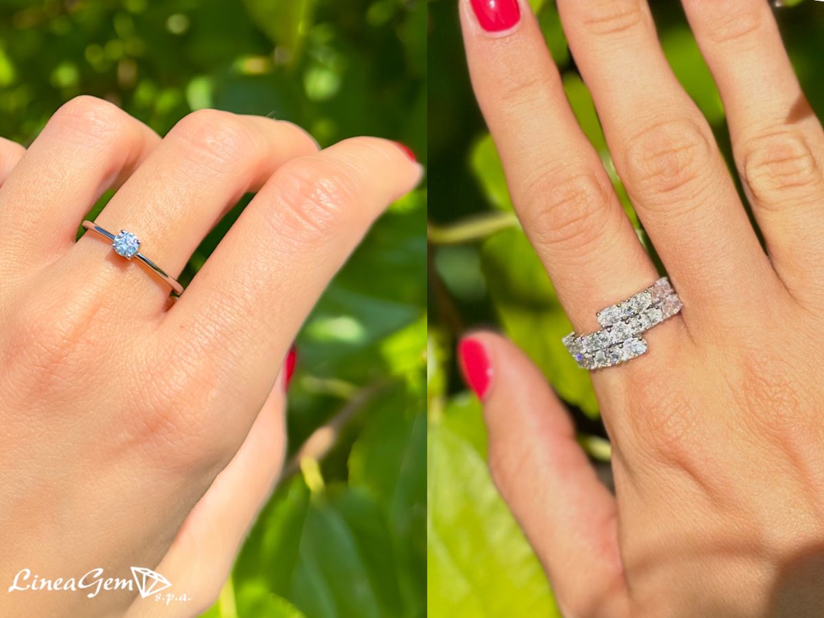 anelli in moissanite 